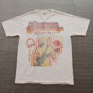 Santana River Of Colors T-Shirt 2011 Graphic Ivory Concert Mens M Casual